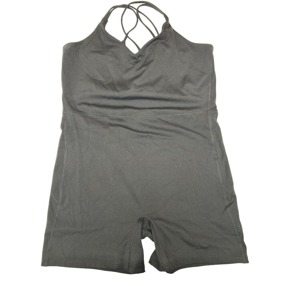 All In Motion Romper Women's XL Black Strappy Compression Lounge Gym Yoga Layer